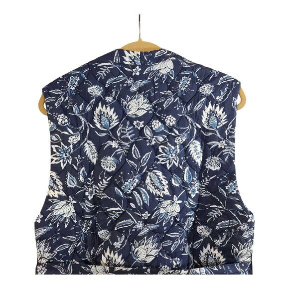 NWT Sonmer Quilted Floral Print Belted Long Vest Cottagecore Women's Small - Picture 11 of 12